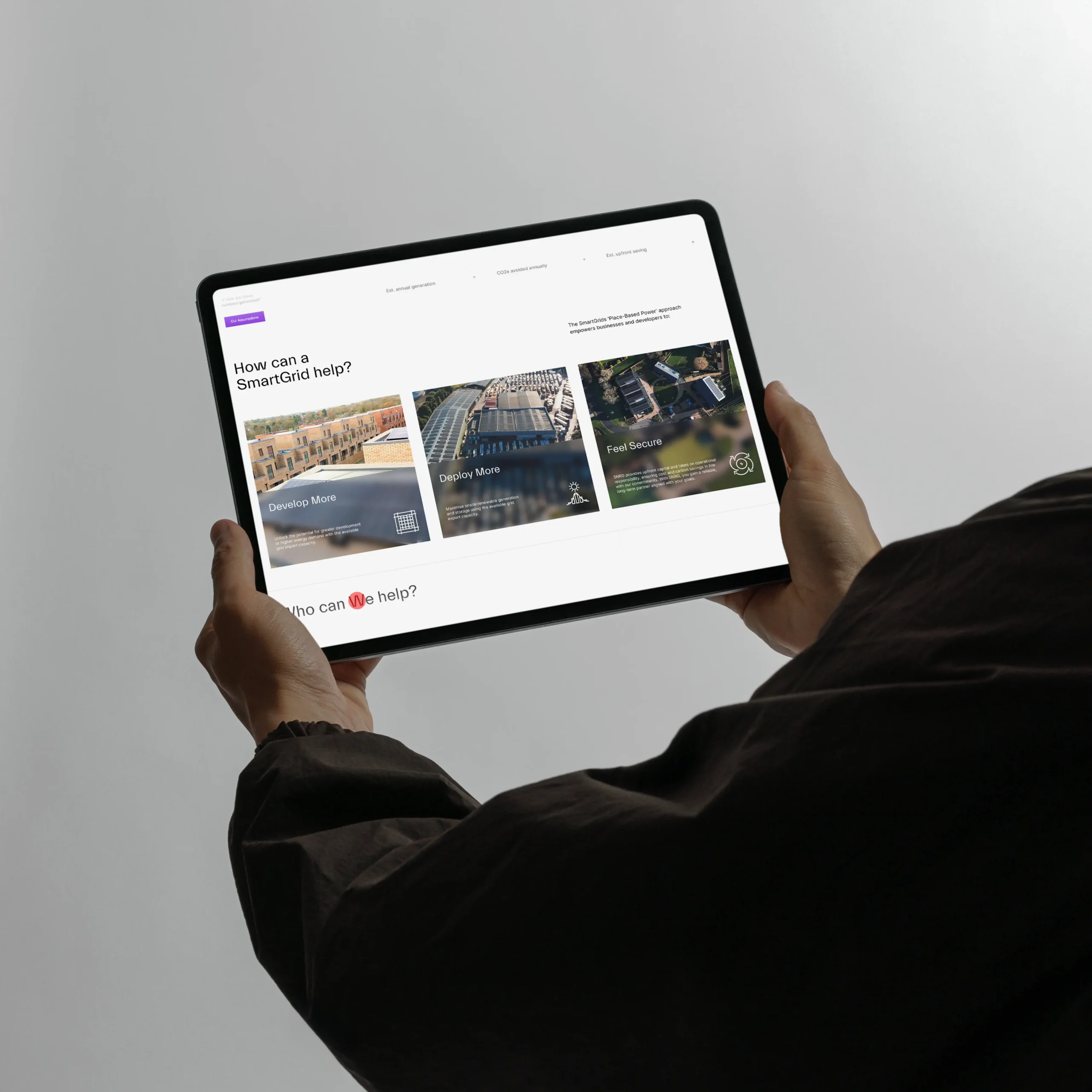 snrg landing page tablet view smartgrid help